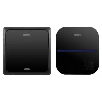 EURA WDP-84H2 BLUES Sistema de Timbre Inalámbrico - Emisor sin Batería, Negro
