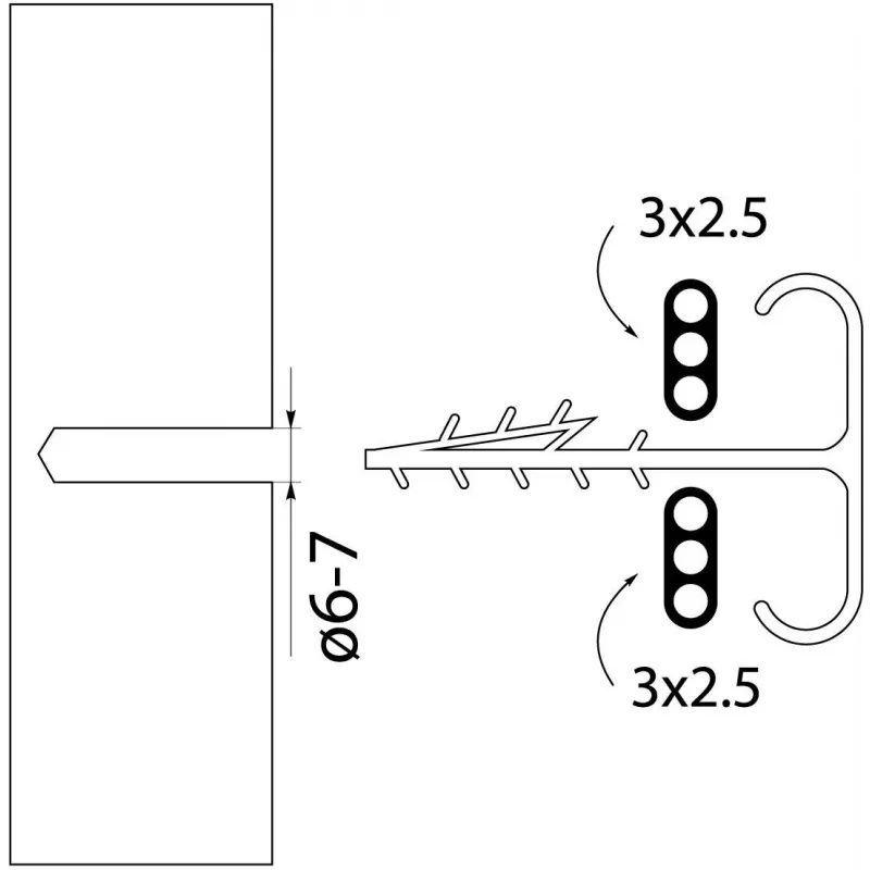 Clip para Cable Plano USMP-3 BIS Quick Mount 16,5 mm blanco 500 unidades Caja Elektro-Plast Opatówek
