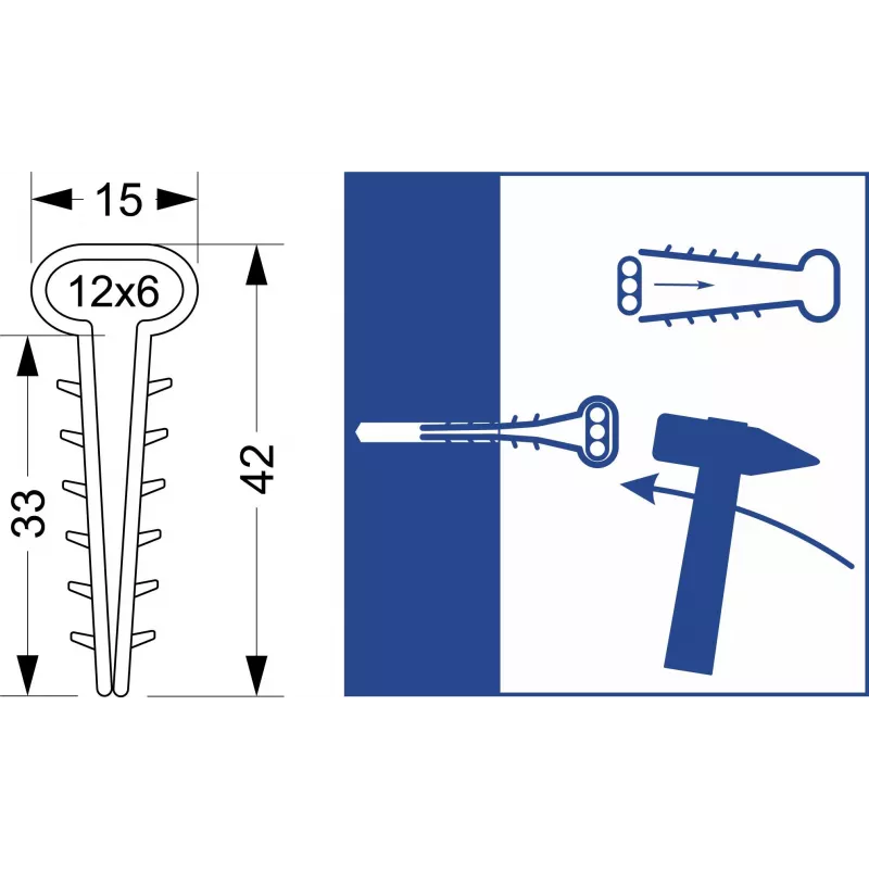 Clip Quick Mount - Plano USMP-3 Elektro-Plast Opatówek 600 uds. CAJA 16.23