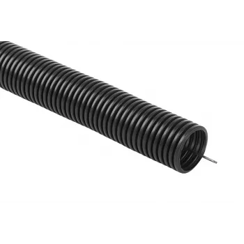OLLO Tubo corrugado flexible de PVC UV 320N con hilo guía 50/43 mm, 25 m, negro