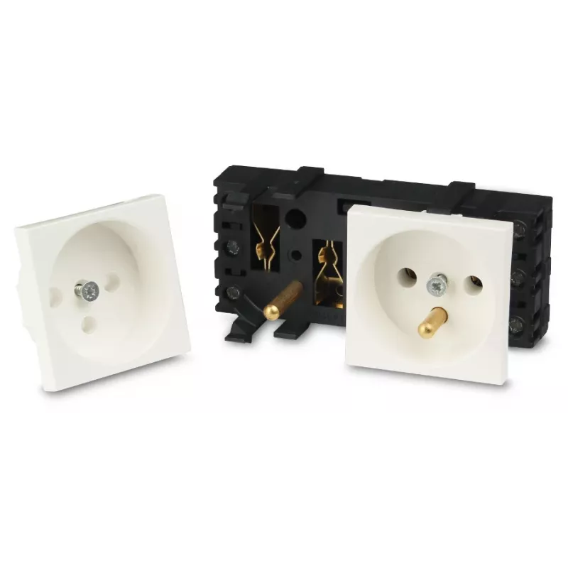 JAVEL Toma doble 2M blanca 16A 250V empotrable