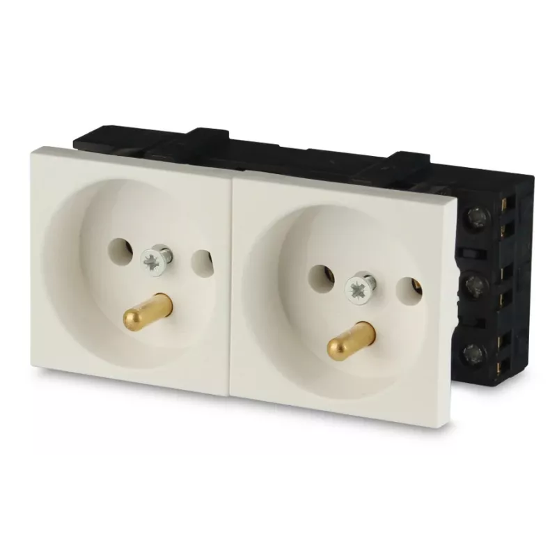 JAVEL Toma doble 2M blanca 16A 250V empotrable
