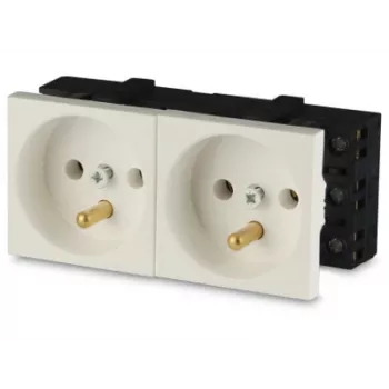 JAVEL Toma doble 2M blanca 16A 250V empotrable
