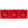 JAVEL Toma triple Schuko con protección infantil, 3 módulos, blanca, empotrable