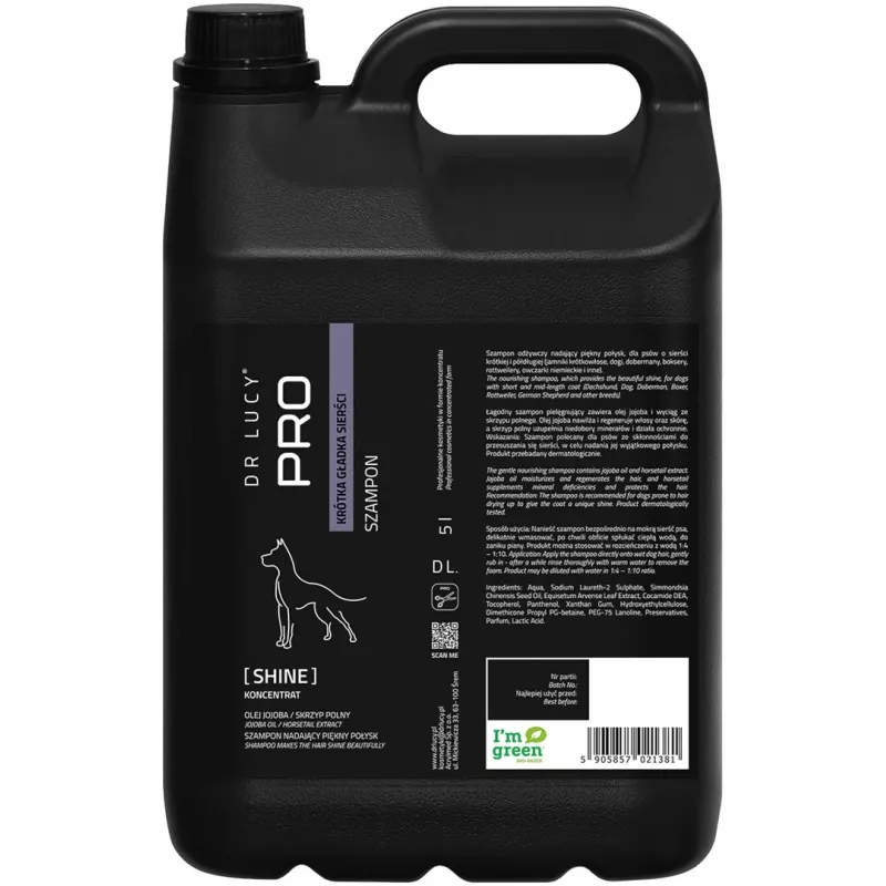 Champú para perros de pelo corto DR LUCY Shine 5 L