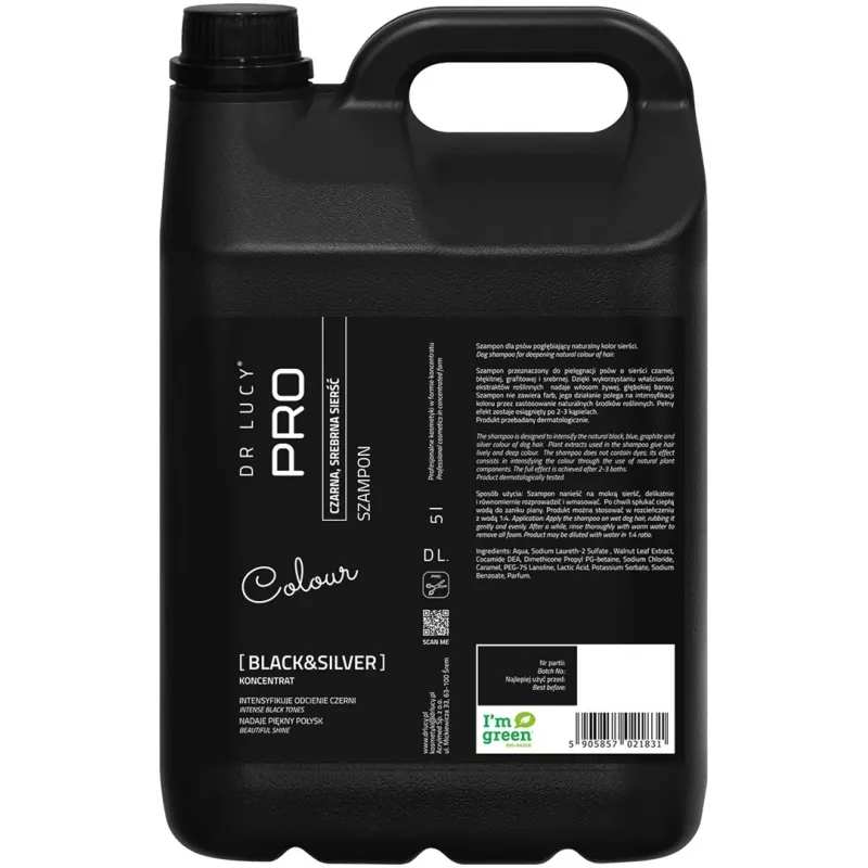 DR LUCY Black & Silver Champú para perros de pelo oscuro - 5 L