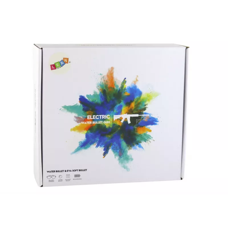 LEAN TOYS Pistola eléctrica de agua con flechas y gafas de protección, negra