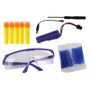 LEAN TOYS Pistola eléctrica de agua con flechas y gafas de protección, negra