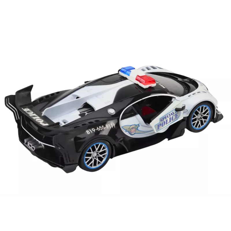 LEAN TOYS Coche de policía RC radiocontrol escala 1:12, blanco