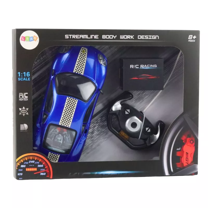 LEAN TOYS Coche RC radiocontrol deportivo con luces azul 1:16