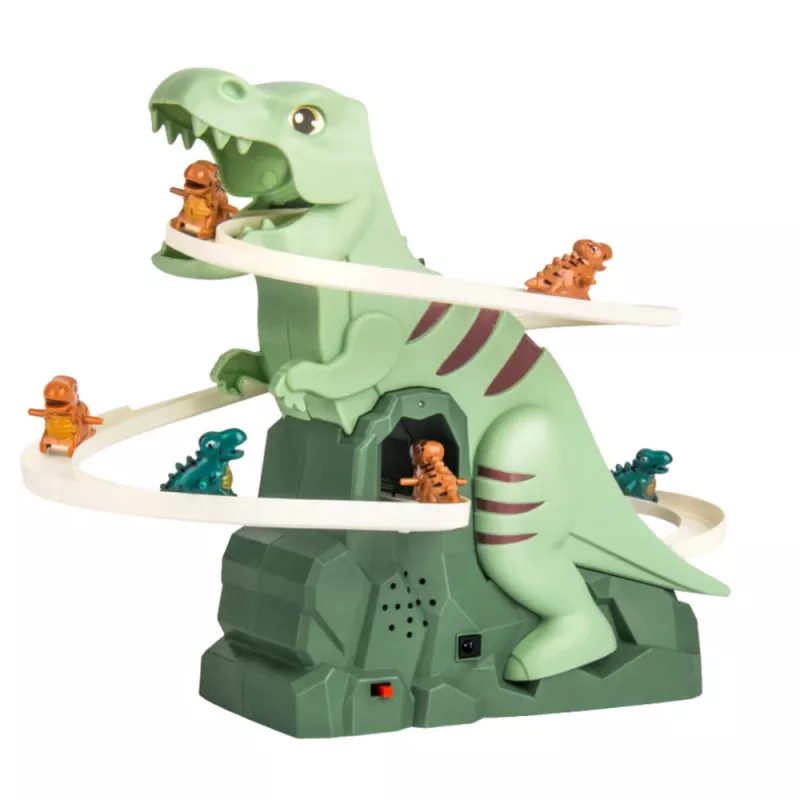 LEAN TOYS Pista tobogán dinosaurio escalada luces sonidos