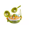 LEAN TOYS Juego de cañas de pescar dinosaurios accesorio madera verde