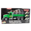 LEAN TOYS Camión de transporte de dinosaurios con figuras, luces y sonidos, verde