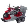 LEAN TOYS Set de vehículos todoterreno con grúa y moto, luz y sonido, verde