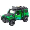 LEAN TOYS Set de vehículos todoterreno con grúa y moto, luz y sonido, verde