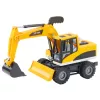 LEAN TOYS Retroexcavadora bulldozer de construcción con cuchara giratoria móvil, cabina, luz y sonido