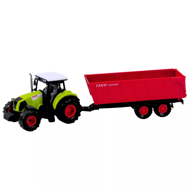 LEAN TOYS Set camión tractor con remolque luces y sonidos rojo