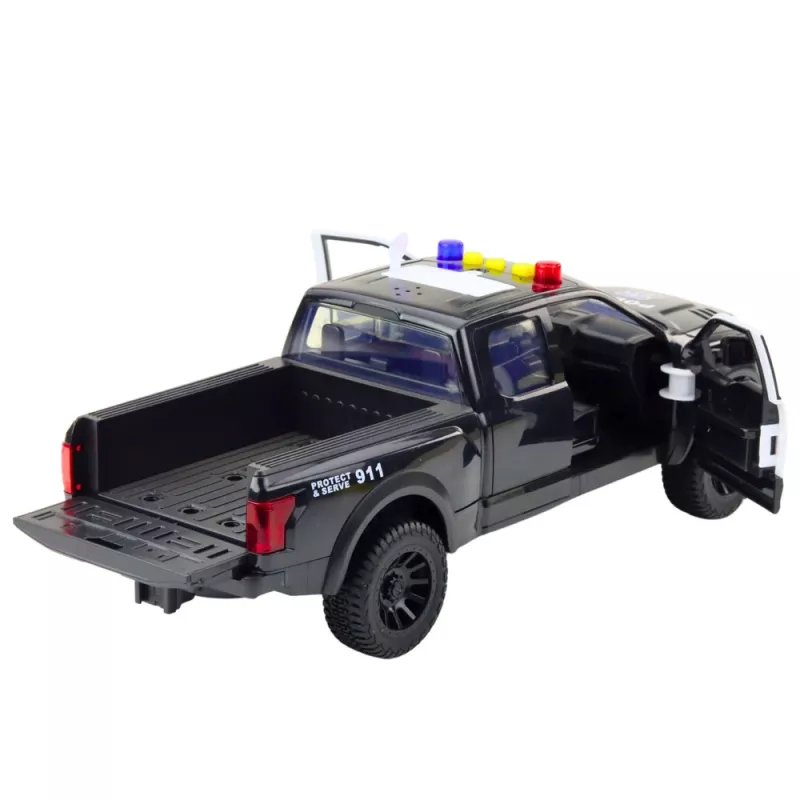LEAN TOYS Pickup con luces y sonidos de motor gris 1:12