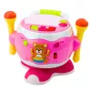 LEAN TOYS Tambor bebé musical interactivo luces sonidos rosa