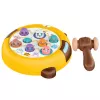 LEAN TOYS Juego de habilidad Whack-A-Mole con dos martillos, gatito amarillo marrón