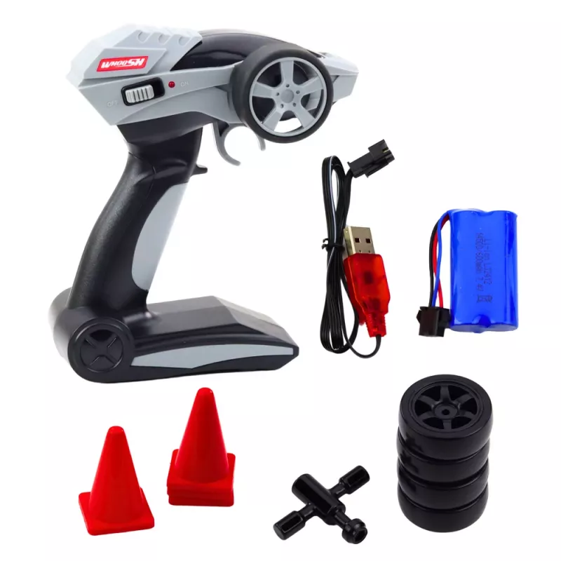 LEAN TOYS Coche drift RC negro verde 30km/h 1:16
