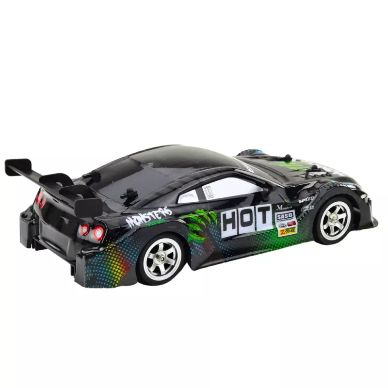 LEAN TOYS Coche drift RC negro verde 30km/h 1:16