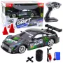 LEAN TOYS Coche drift RC negro verde 30km/h 1:16