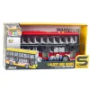 LEAN TOYS Autobús urbano de dos pisos 1:16 con tracción, luces y sonidos rojo
