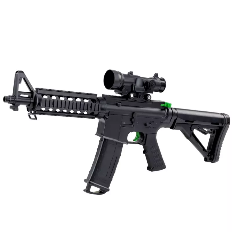 LEAN TOYS Rifle de asalto para bolas de agua hidrogel con gafas de mira negro 86cm