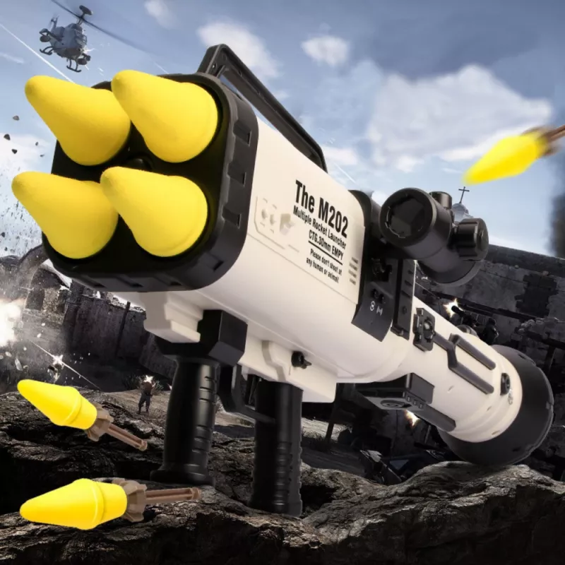 LEAN TOYS Lanzacohetes gigante M202 con misiles de esponja 68cm
