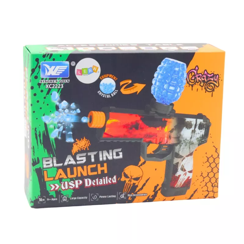 LEAN TOYS Pistola automática de bolas de gel de agua Skull