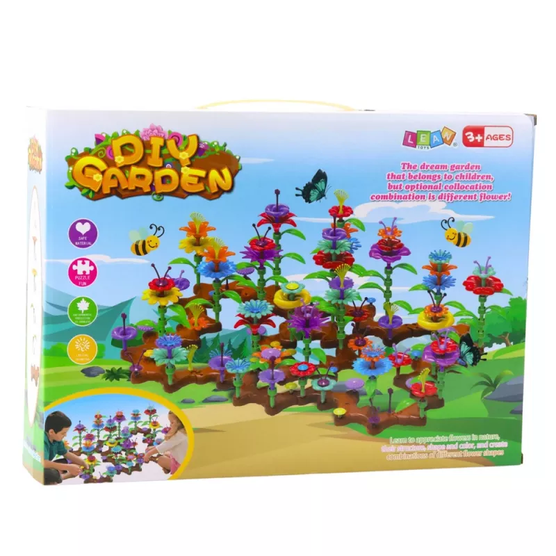 LEAN TOYS Set de bloques de construcción flores de jardín creativas 198 uds.