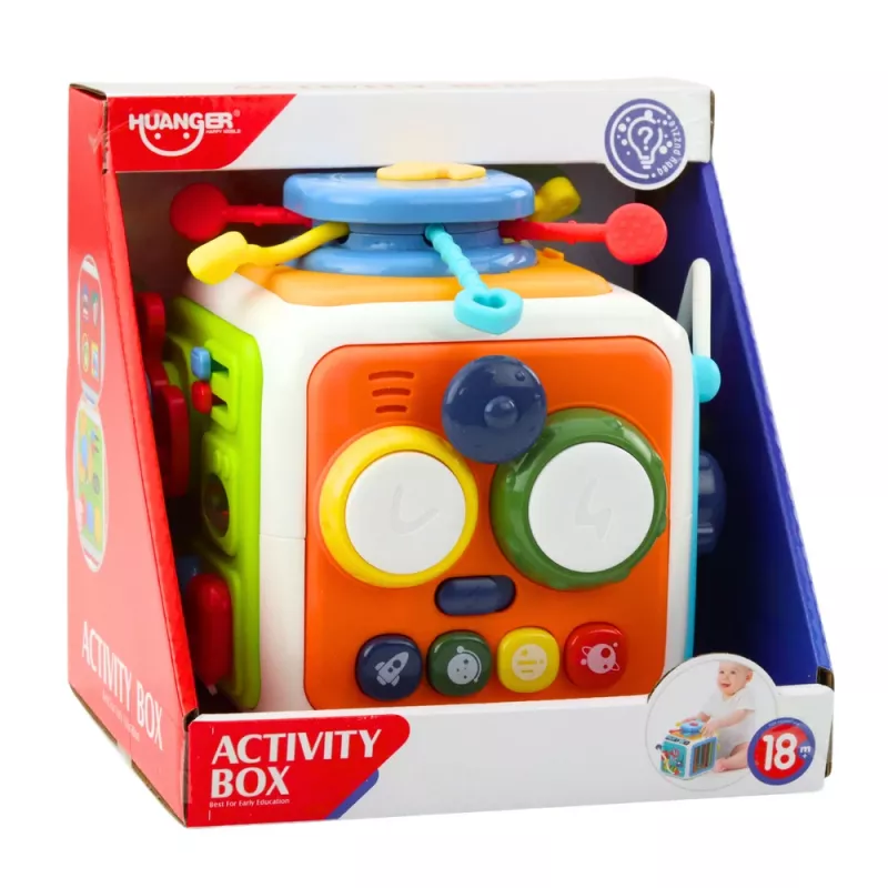 LEAN TOYS Cubo clasificador interactivo, educativo, sensorial, con sonidos, multicolor