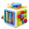 LEAN TOYS Cubo clasificador interactivo, educativo, sensorial, con sonidos, multicolor