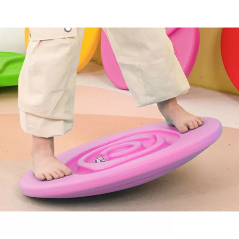 LEAN TOYS Tabla de equilibrio sensorial para niños con pelotas de goma 5 uds. rosa