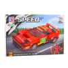 LEAN TOYS Bloques de construcción coche robot 2 en 1 rojo con tracción 329 piezas