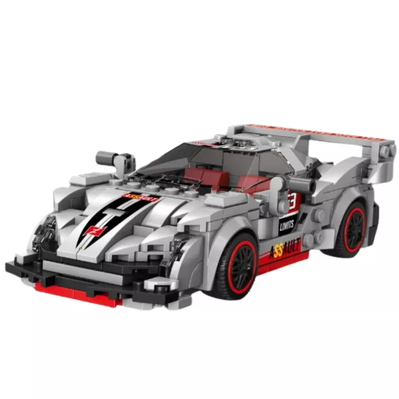 LEAN TOYS Bloques de construcción coche deportivo robot 2 en 1 gris 363 piezas