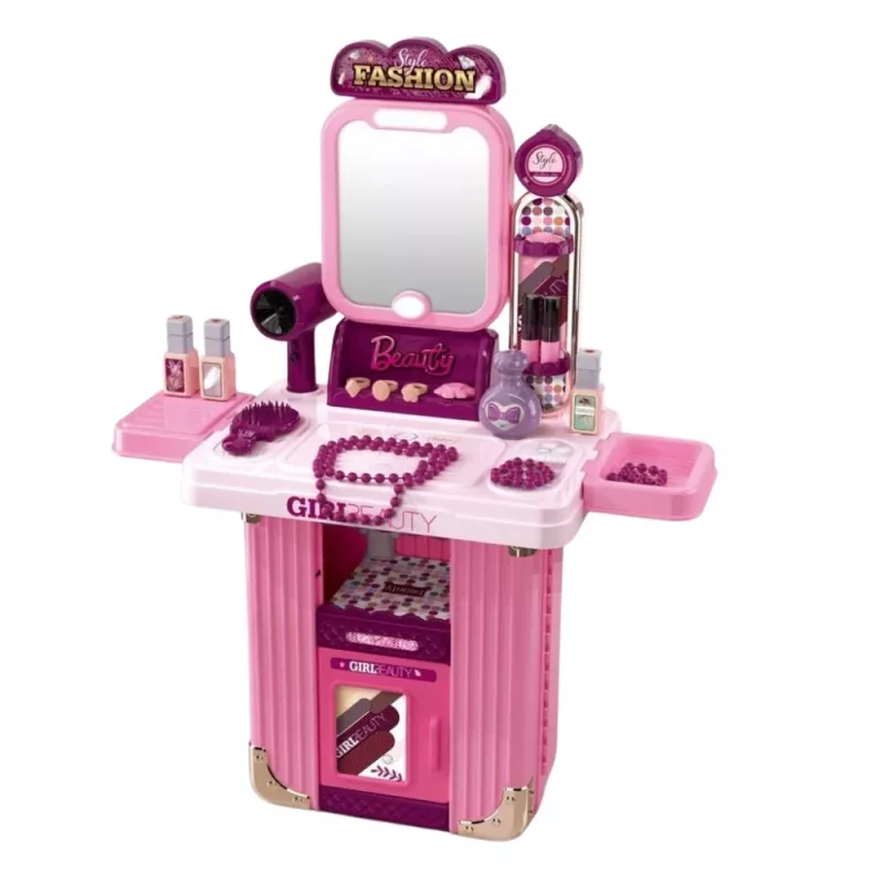 LEAN TOYS Set de tocador en maletín 2 en 1 rosa