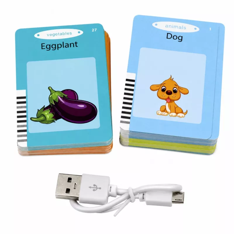 LEAN TOYS Lector de tarjetas de aprendizaje de palabras en inglés juguete educativo azul