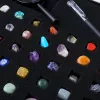 LEAN TOYS Set de piedras minerales y cristales naturales con lupa y bolígrafo, 43 piezas