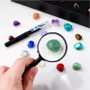 LEAN TOYS Set de piedras minerales y cristales naturales con lupa y bolígrafo, 43 piezas