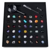LEAN TOYS Set de piedras minerales y cristales naturales con lupa y bolígrafo, 43 piezas