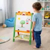 LEAN TOYS Pizarra magnética didáctica de doble cara 2 en 1 con rotuladores, letras y números