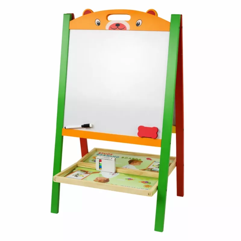 LEAN TOYS Pizarra magnética didáctica de doble cara 2 en 1 con rotuladores, letras y números