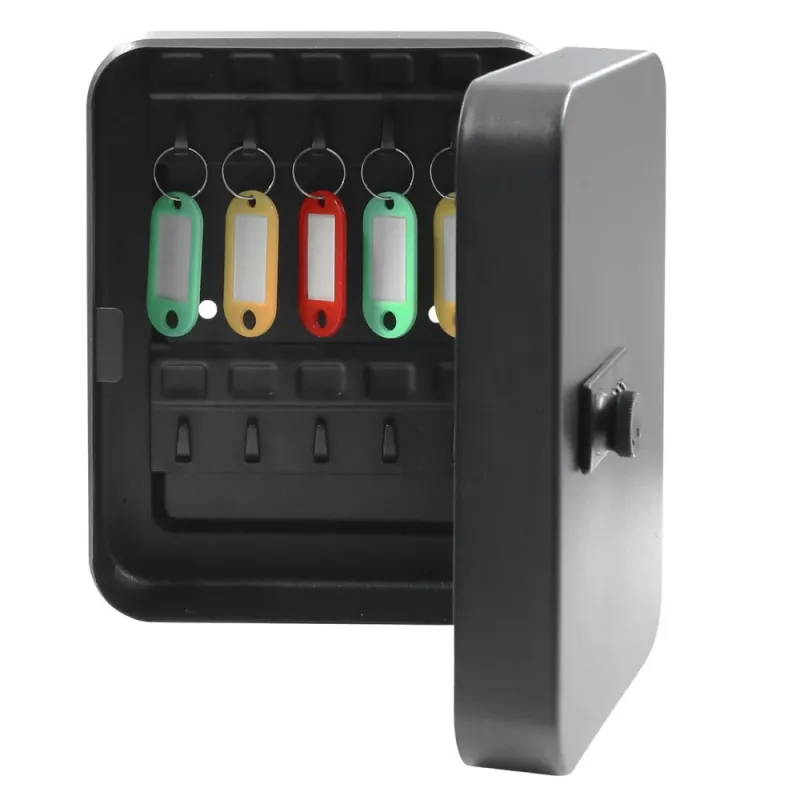 LEAN Caja metálica para llaves con código digital, 48 ganchos, pegatinas negras