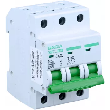 GACIA SB6L B 3P 20A Minidisyuntor, 6kA, Curva B, 3 polos, 20A
