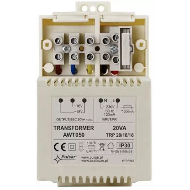Pulsar AWT050 Transformador toroidal TRP 20VA 16V/18V