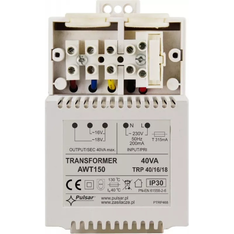 Pulsar AWT150 Transformador de alimentación 40VA 16V/18V AC