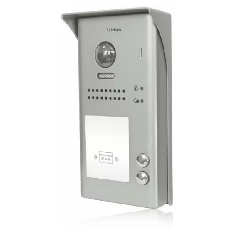 VIDOS DUO S1102A Videoportero para 2 viviendas, acero inoxidable, Full HD, 2 hilos, negro