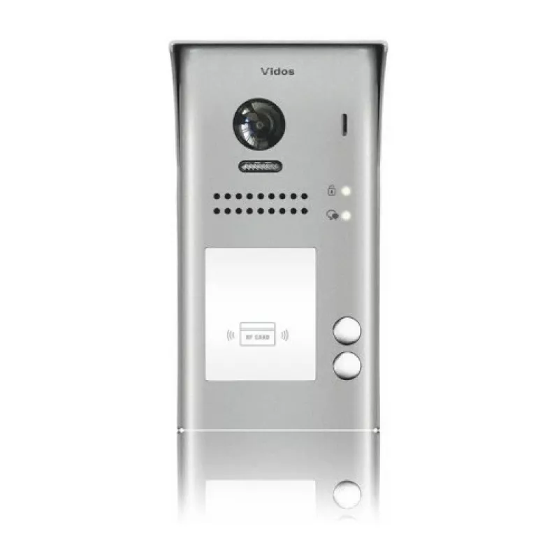 VIDOS DUO S1102A Videoportero para 2 viviendas, acero inoxidable, Full HD, 2 hilos, negro